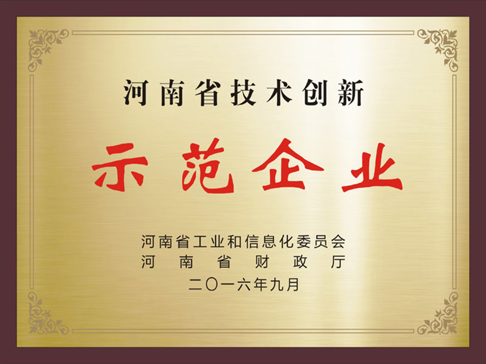 河南省技(jì )術創新(xīn)示範企業